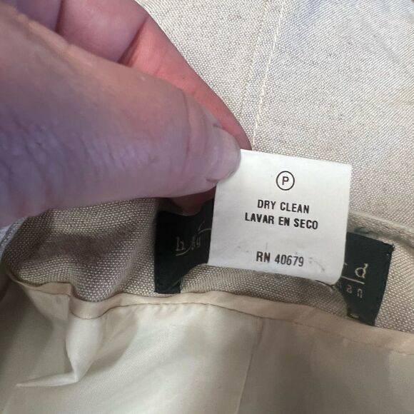 Harve Bernard open front blazer career linen blend beige with cream size 4 - Picture 8 of 8